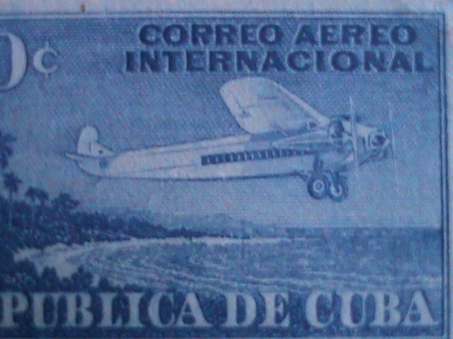 ​CUBA 1931 SC#C5 AIRPLANE ON COAST OF CUBA-MLH-OG VF-92 YEARS OLD STAMP