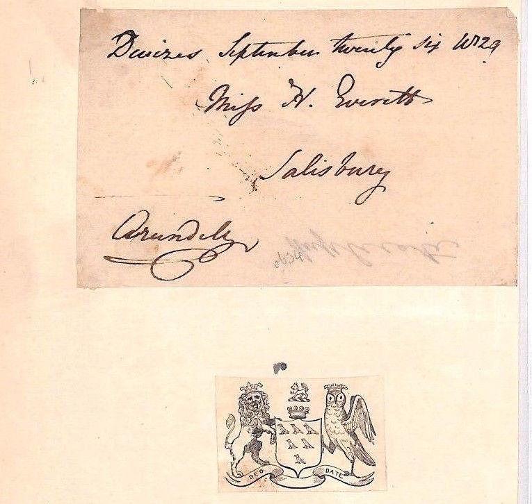 GB FREE FRONTS{2} *Willoughby de Broke* *Arundale* & *Lincoln* Autograph BR42