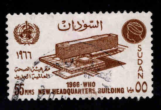 SUDAN Scott 193 Used 1966 WHO HQ stamp