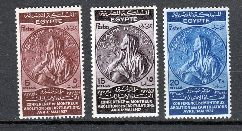 J26960 1937 egypt set mnh #217-9 medal