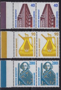 GERMANY BUND [1988] MiNr 1379-81 ( **/mnh ) [02] Sehenswürdigkeiten 2er