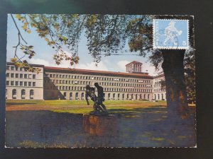 palace of United Nations postcard with special postmark Switzerland 1964