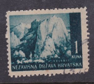 Croatia 1941 Mt Velbit 1k Fine Used SG 35 VGC