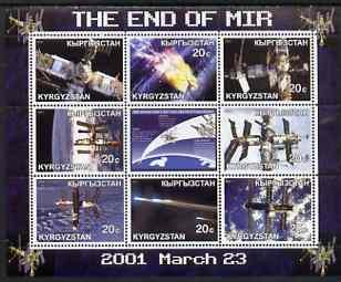 Kyrgyzstan 2001 End of Mir perf sheetlet containing set o...