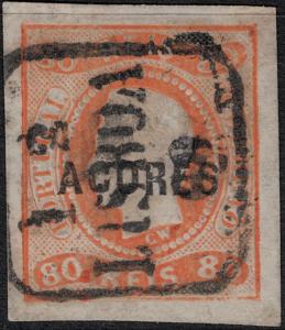 Azores SC 5 Used 1868 SCV$ 150 Lisboa Cancel