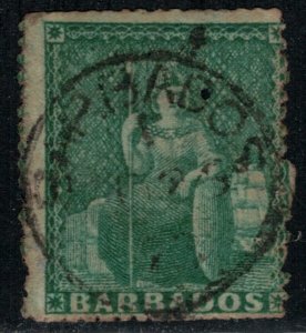 Barbados #15a  CV $85.00   expert mark on back of stamp