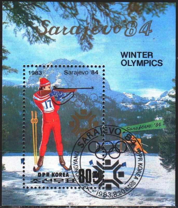 North Korea. 1983. bl149. Sarajevo Winter Olympics. USED.