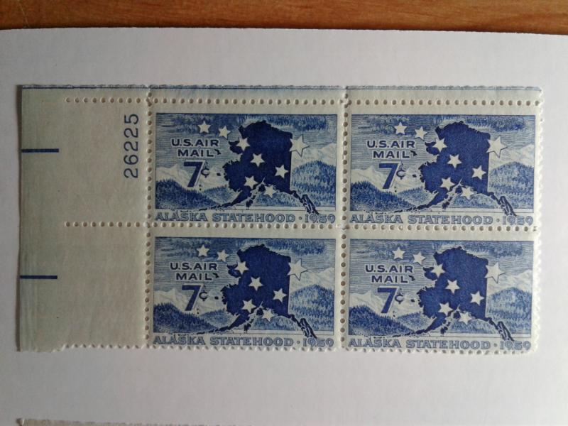 SCOTT # C53 AIR MAIL PLATE BLOCK MINT NEVER HINGED !!