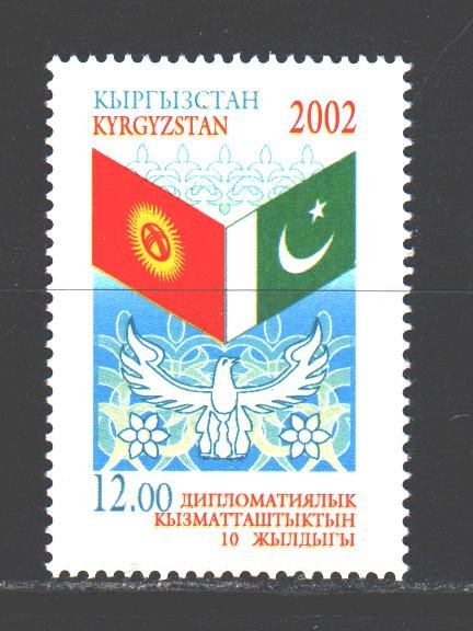 Kyrgyzstan. 2002. 266. Flags diplomatic ties. MNH.