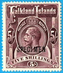 [mag574] FALKLAND ISLANDS 1914 SG#67as REDDISH MAROON SPECIMEN