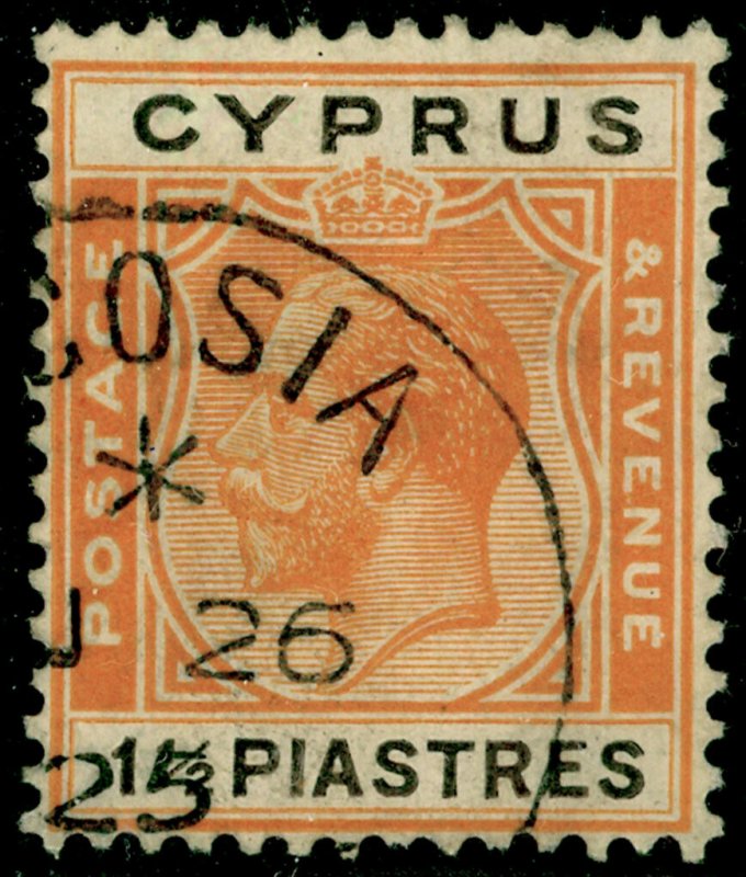 CYPRUS SG107, 1½pi orange & black, FINE USED, CDS. Cat £18.