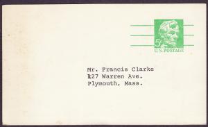 UX55 Abraham Lincoln used postal card