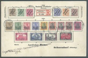 Germany 1901 Marrakesch Morocco Registered Michel 1-19I High Values Cover 105997