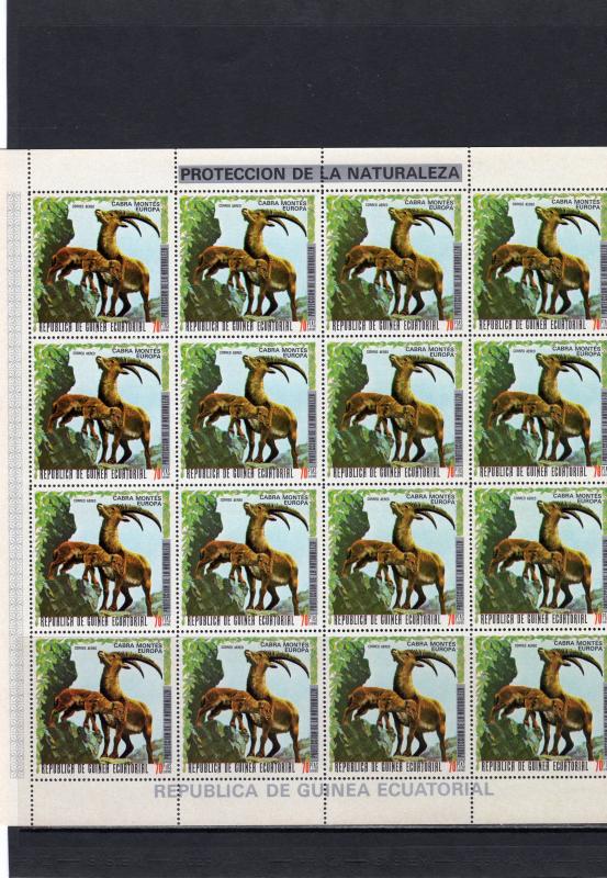 Equatorial Guinea 1976 Mi#886/892 EUROPEAN ENDANGERED SPECIES 7 Mini-Sheetlets