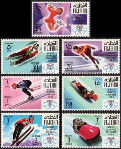 Fujeira Mi #214A-220A set/7 mnh - 1968 Winter Olympics Grenoble - perf