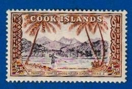 COOK ISLANDS SCOTT#131 1949 1/2d NGATANGIIA CHANNEL - MHR