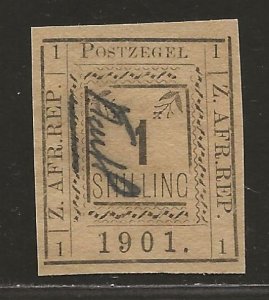 TRANSVAAL SC# 190 (SG#16b)  NO LINE ABOVE LR '1'   VF/MNG