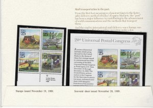 US World Stamp Expo '89 S/S  Collection # 2433,2434,2438,C12...