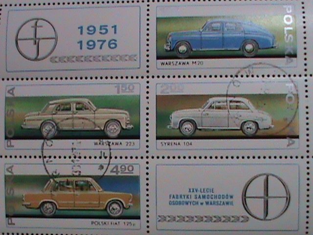 POLAND-1976-SC# 2180-3- 25TH ANNIV: ZERAN AUTOMOBILE FACTORY, WARSAW, CTO-SHEET