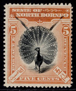 NORTH BORNEO QV SG100a, 5c black & orange, M MINT. Cat £120. P14½-15