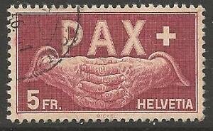 SWITZERLAND SG458 1945 5f PEACE FINE USED