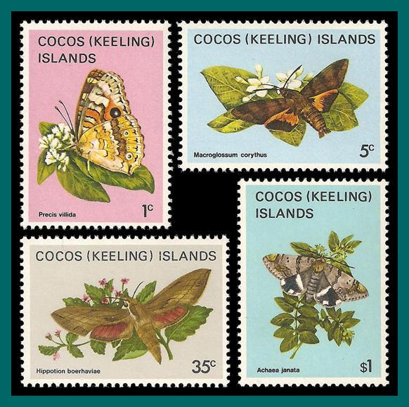 Cocos 1982 Butterflies Moths 1, MNH 87-100,SG84-SG97