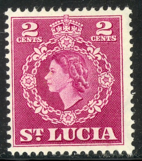 ST LUCIA 1953-54 QE2 2c Portrait Issue Sc 158 MH