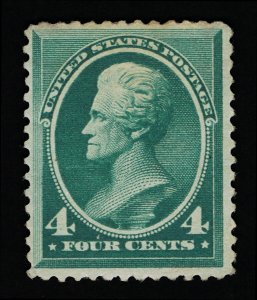 AFFORDABLE GENUINE SCOTT #211 VF-XF MINT OG H 1883 ABNC 4¢ BLUE GREEN  #11480