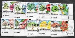 MONTSERRAT SGO7/16 1976 OHMS OVERPRINT SET USED