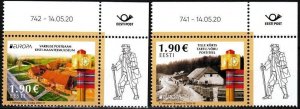 ESTONIA 2020-15 EUROPA: Ancient Postal Routes. Architecture. Data CORNER, MNH