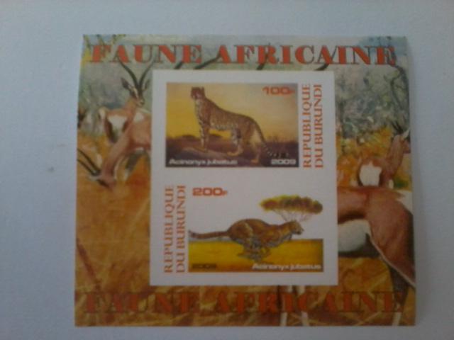 BURUNDI SHEET IMPERF WILDCATS WILDLIFE