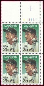 PCBstamps   US #2417 PB $1.00(4x25c)Lou Gehrig, MNH, (PB-2)