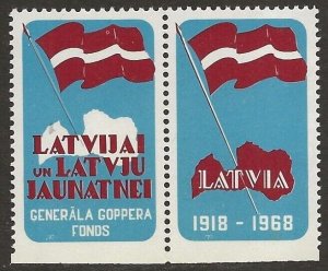 1968 Canada Latvian Scouts in Exile Gen. Goppers Found. Latvia SE-TENANT Pair NH-