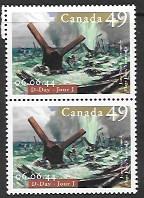 Canada #2043 MNH Pair. D-Day 6/6/44.  Issued in 2004