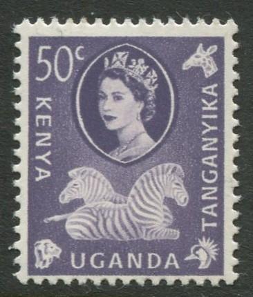 Kenya Uganda - Scott 127 - QEII Definitive -1960 - MLH - Single 50c Stamp