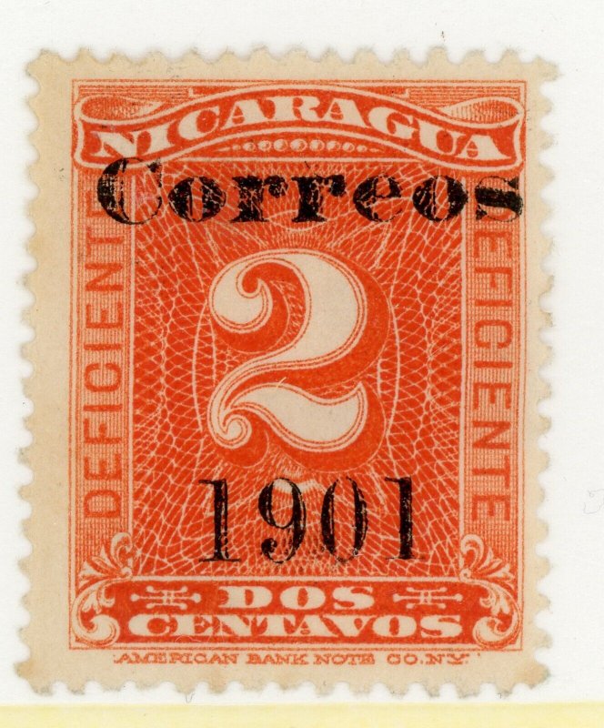 Nicaragua 1901 Postage Due 2¢ Sc #138/Max #168 (Qty Issued 5,000) Mint I620