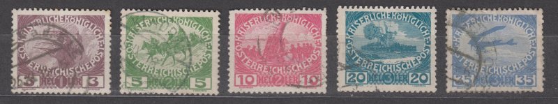 Austria Scott #B3-B7 1915 Used