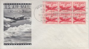 1949 6c  AIRmail  booklet  (Scott C39a) Fleetwood UA FDC