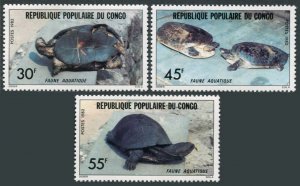 Congo PR 655-657, MNH. Michel 890-892. Turtles and tortoises 1982.