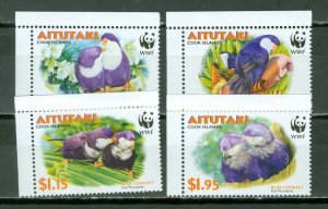 AITUTAKI 2002 BIRDS #533-36..CORNERS .SET MNH...$5.75