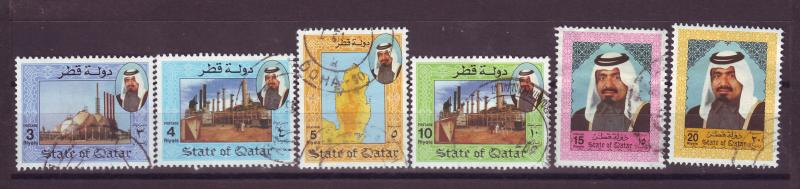 J14997 JLstamps 1992 qatar part of set hv,s used #798-803 sheik/views