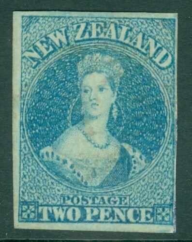 SG 10 New Zealand 1857-63. John Richardson printing. 2d blue. Very lightly... 