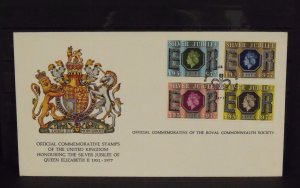 15476   GREAT BRITAIN   FDC # 810-814     Silver Jubilee Queen Elizabeth II