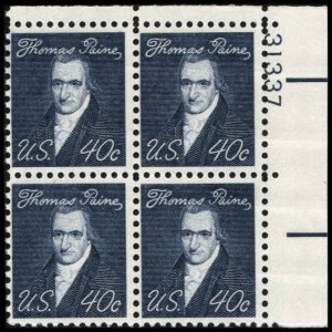 US #1292 PAINE MNH UR PLATE BLOCK #31337