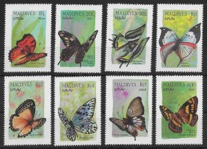 Maldives #1258-1265  Butterflies  1987  MNH