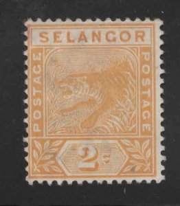 MALAYA-Selangor Scott 26 Mint Hinged,  MH* pencil mark in gum