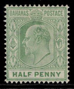 BAHAMAS EDVII SG71, ½d pale green, M MINT.