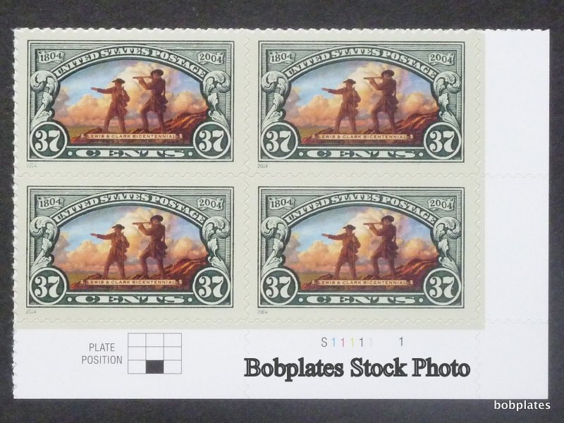 BOBPLATES #3854 Lewis & Clark Lower Right Plate S11111 1 Pos3 F-VF NH SCV=$4.5