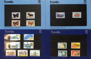 Tuvalu Post Office Presentation Packs, 21 Different, #38-150, 1970-1981 Mint NH