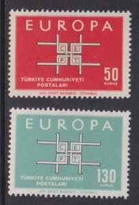 Turkey  #1602-1603  MN3  1963   Europa